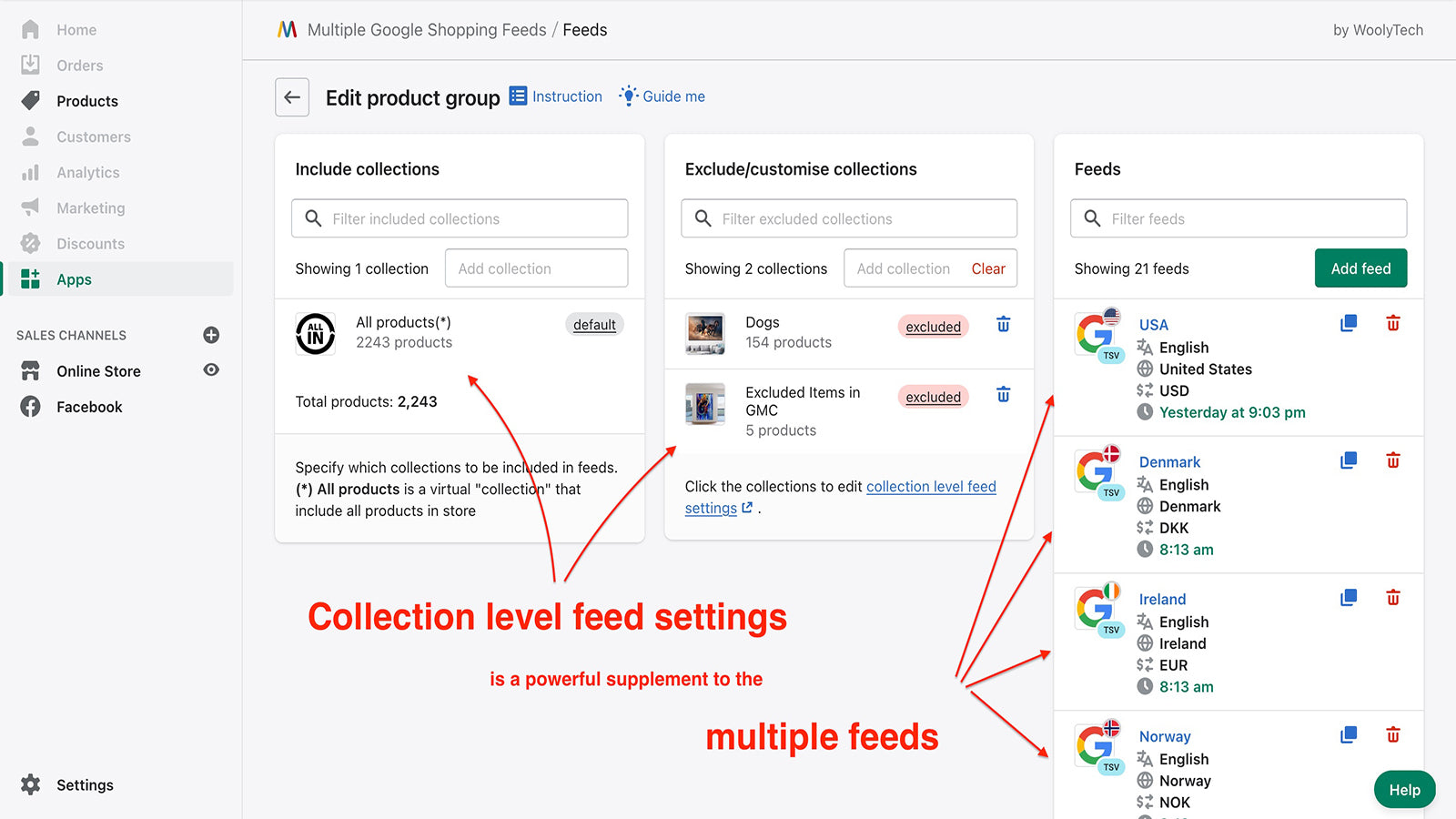 Multifeed Google Shopping Feed Screenshot