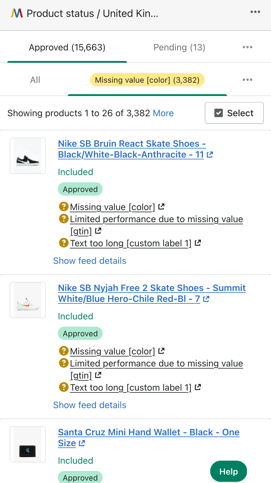 Multifeed Google Shopping Feed Screenshot