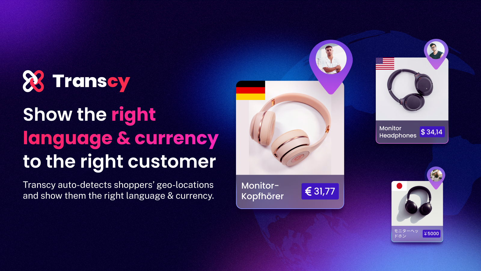 向正确的客户显示正确的语言和货币