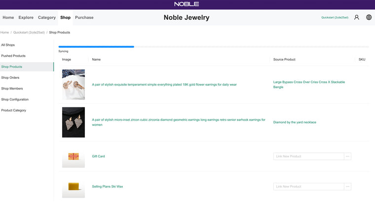 Noble Jewelry Dropshipping Screenshot