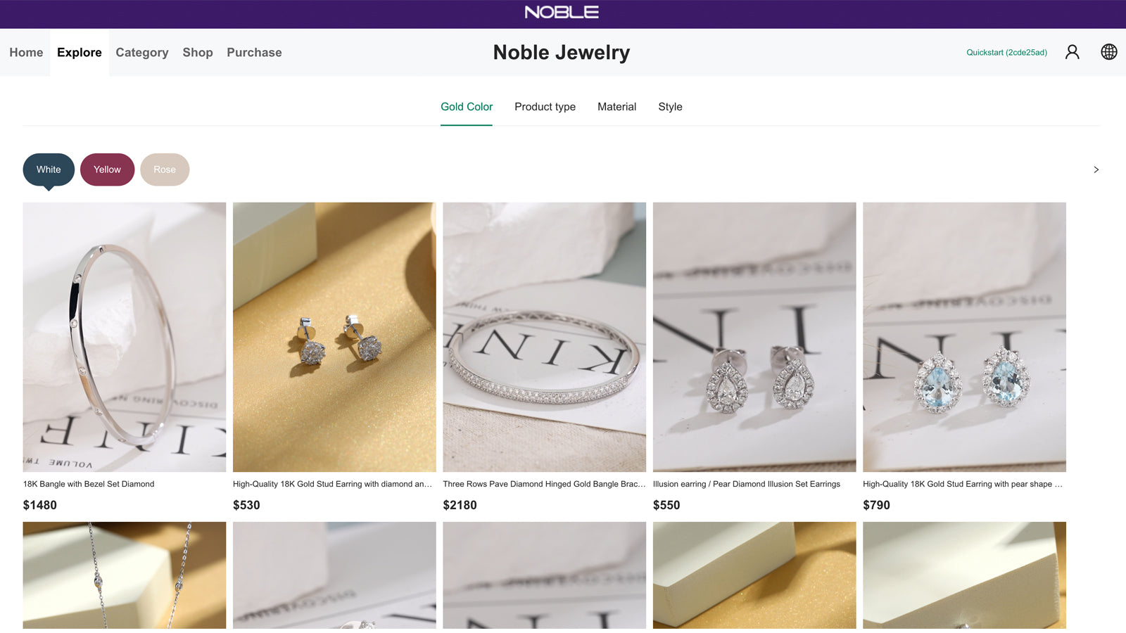 Noble Jewelry Dropshipping Screenshot