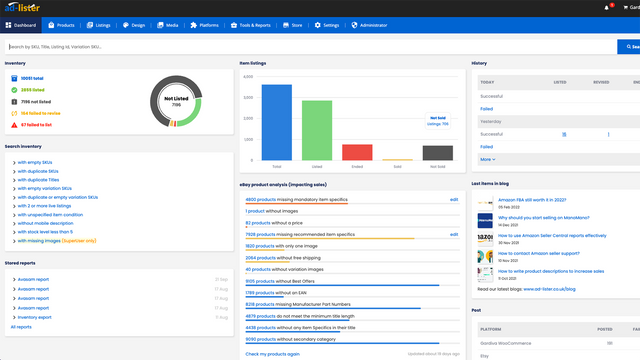 Tableau de bord facile à utiliser avec des widgets actifs