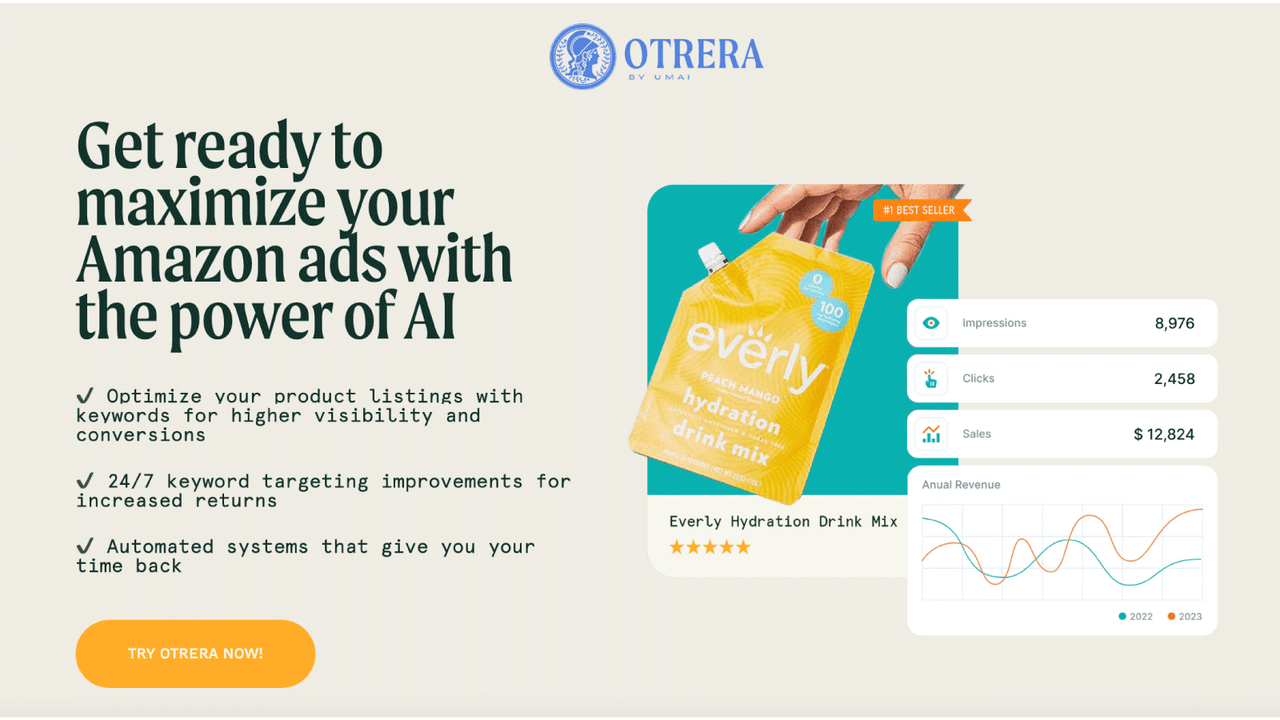 Benefits of Otrera with an image of the dashboard