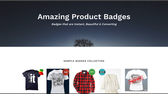 Badges wie sie in unserem Demo-Shop angezeigt werden