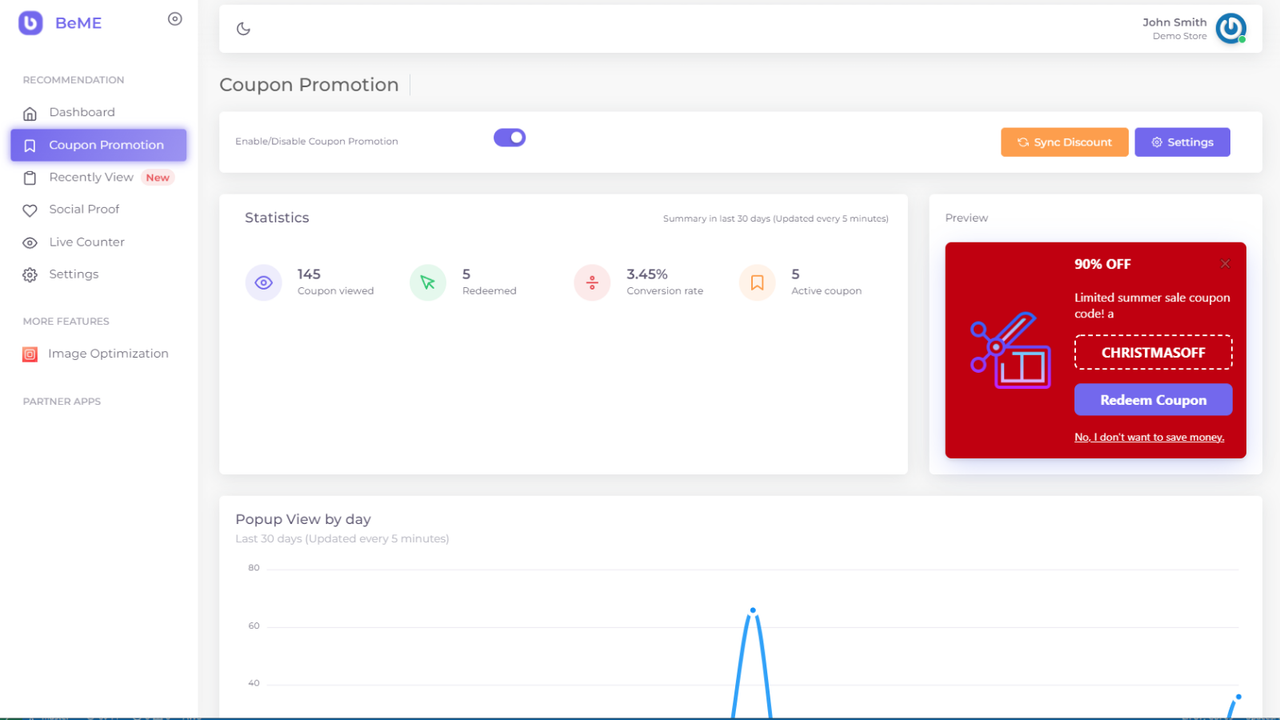 Sales Pop Total - Settings Color, Content