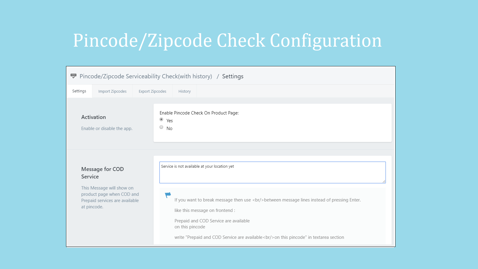 Postcode Serviceability Check