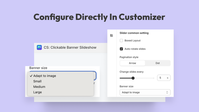 Konfigurer layout, pagineringsstil direkte i customizer