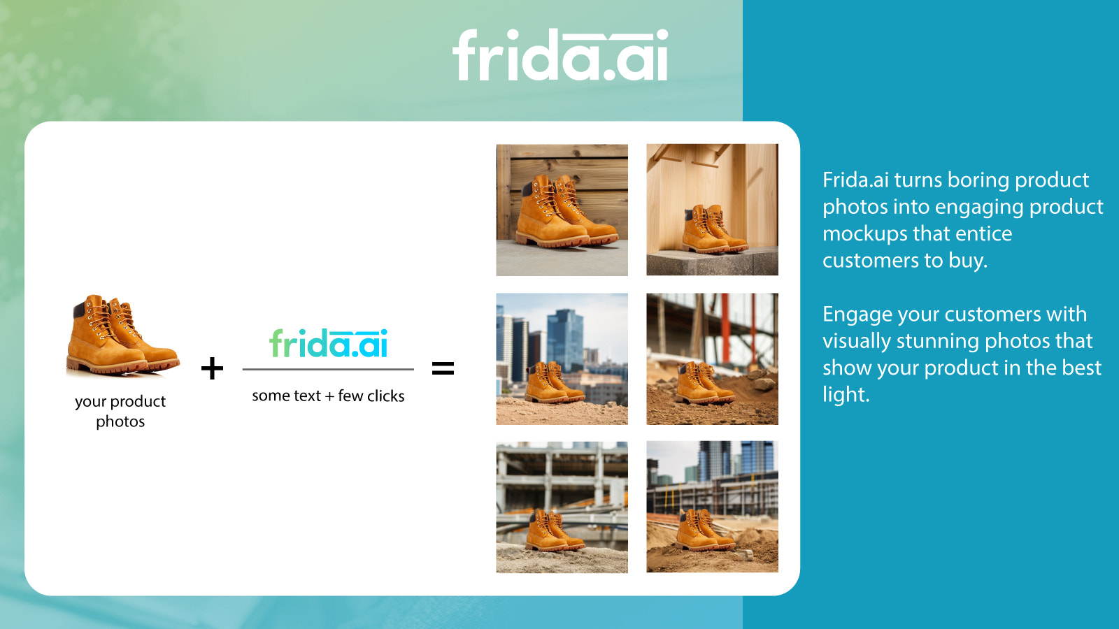 Use una indicación descriptiva para generar fotos de productos.