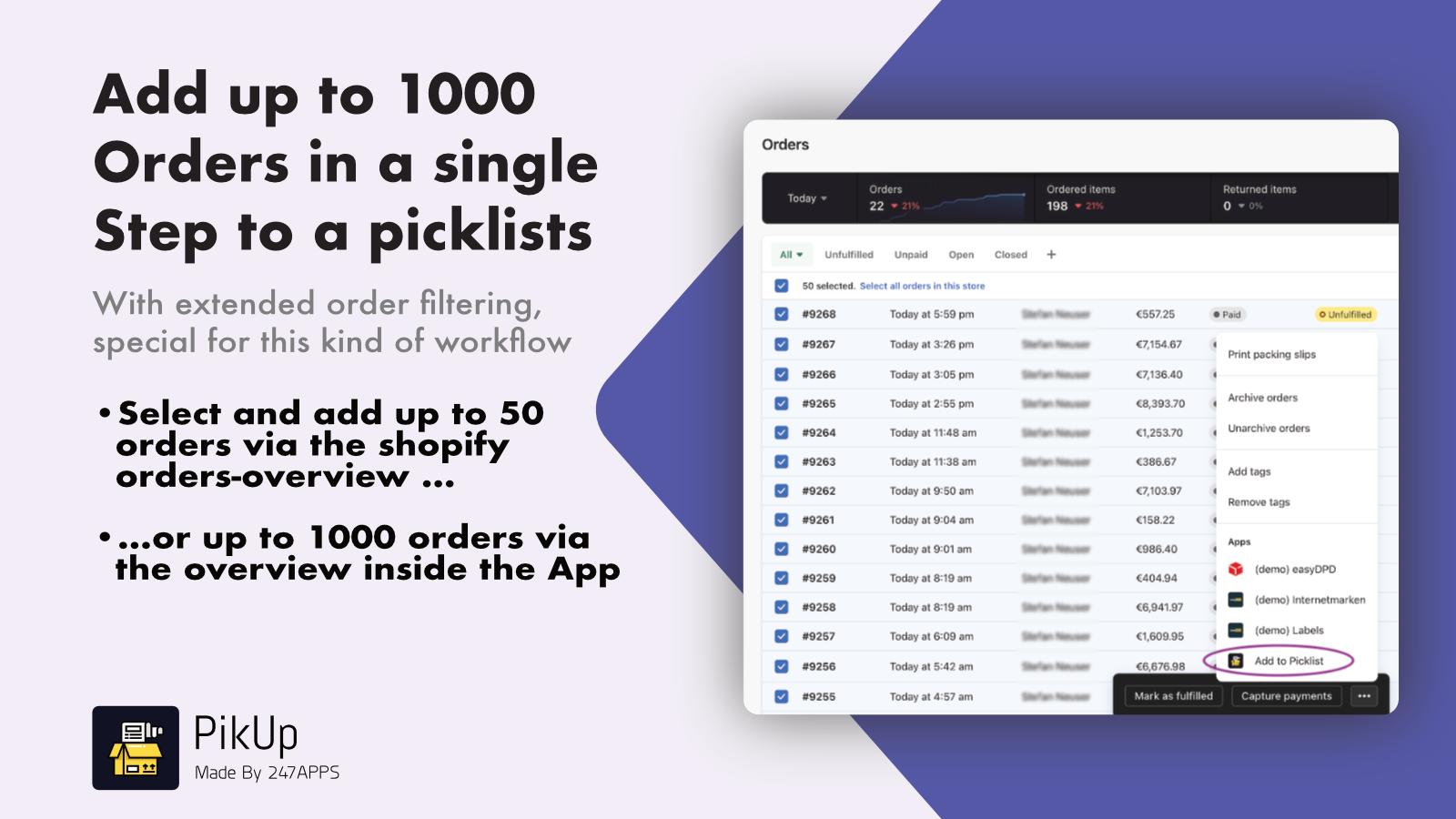 Picklists & Packlists | PikUp Screenshot