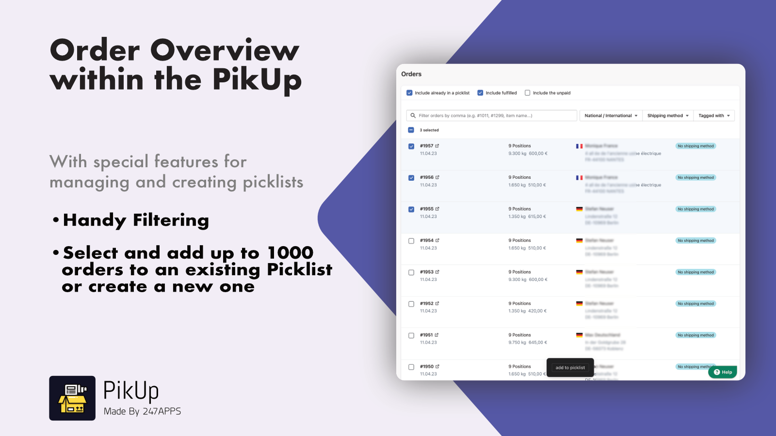 Picklists & Packlists | PikUp Screenshot