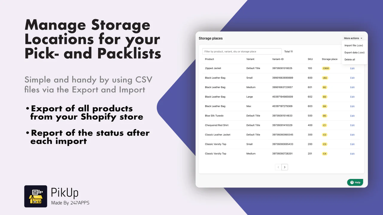 picklists and packing list overview