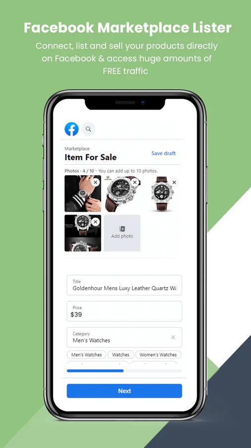 Lista en Facebook Marketplace con Dropified Marketplace Lister