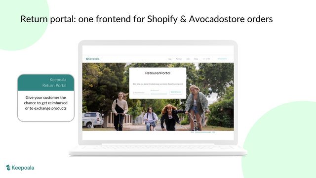 Zusatz-Rückgabeportal: eine Frontend für Shopify & Avocadostore