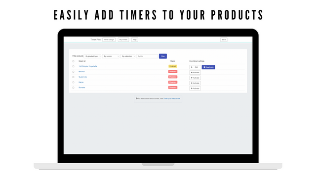 ajoutez facilement des minuteurs à vos produits