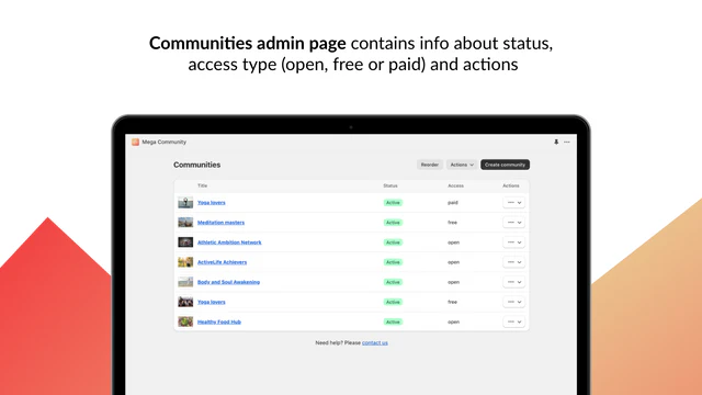 Mega Community voor Shopify – Beheerpaneel