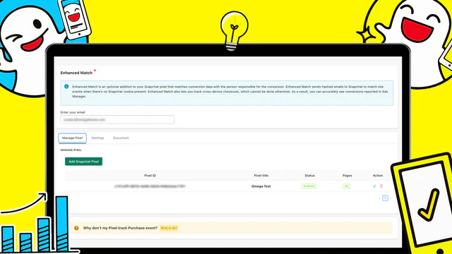 manage snapchat pixel tracking