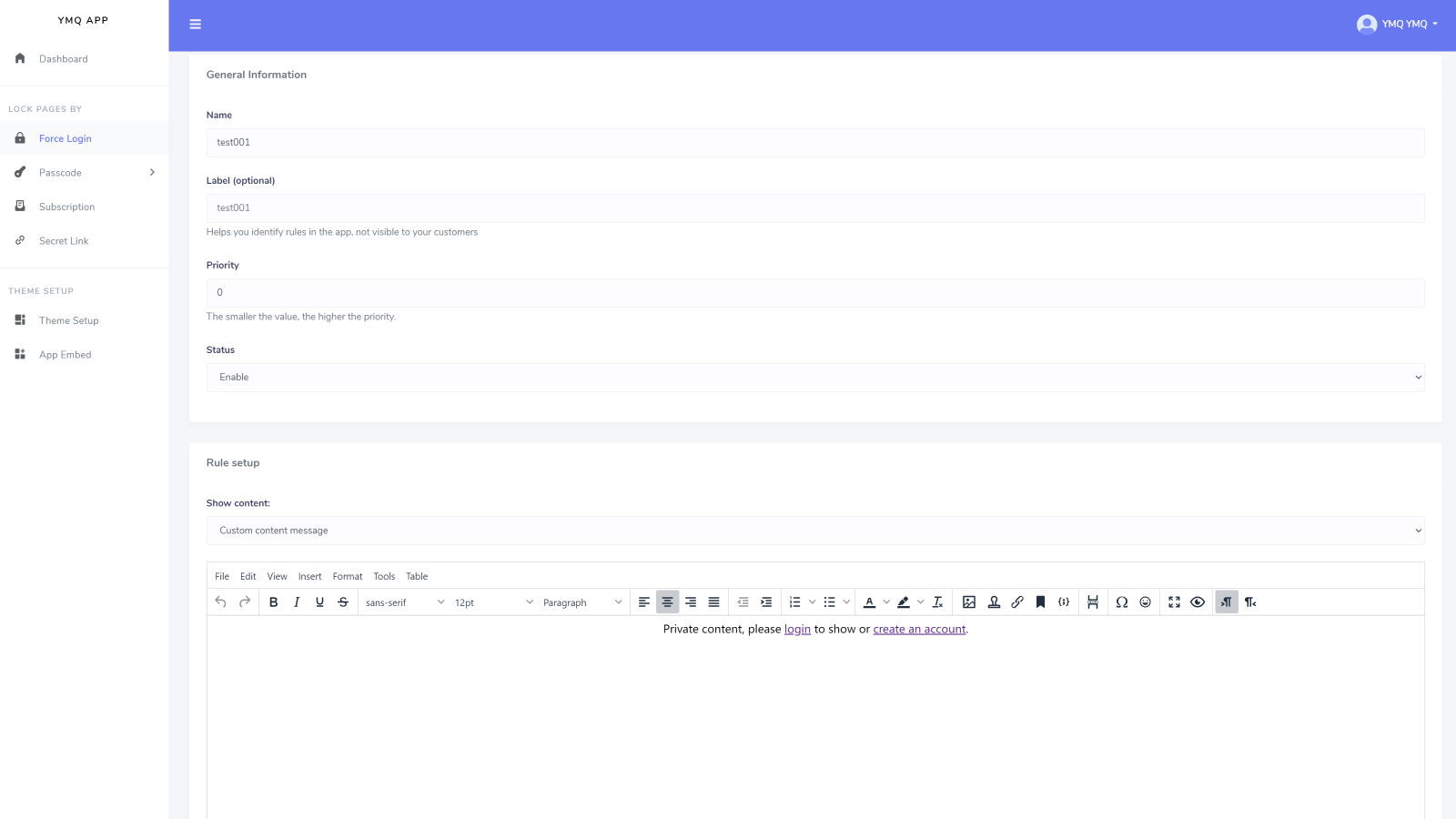 Página de Configuración