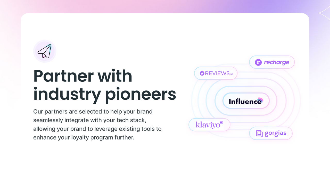 Partenaire avec des pionniers de l'industrie, cartes de fidélité Shopify