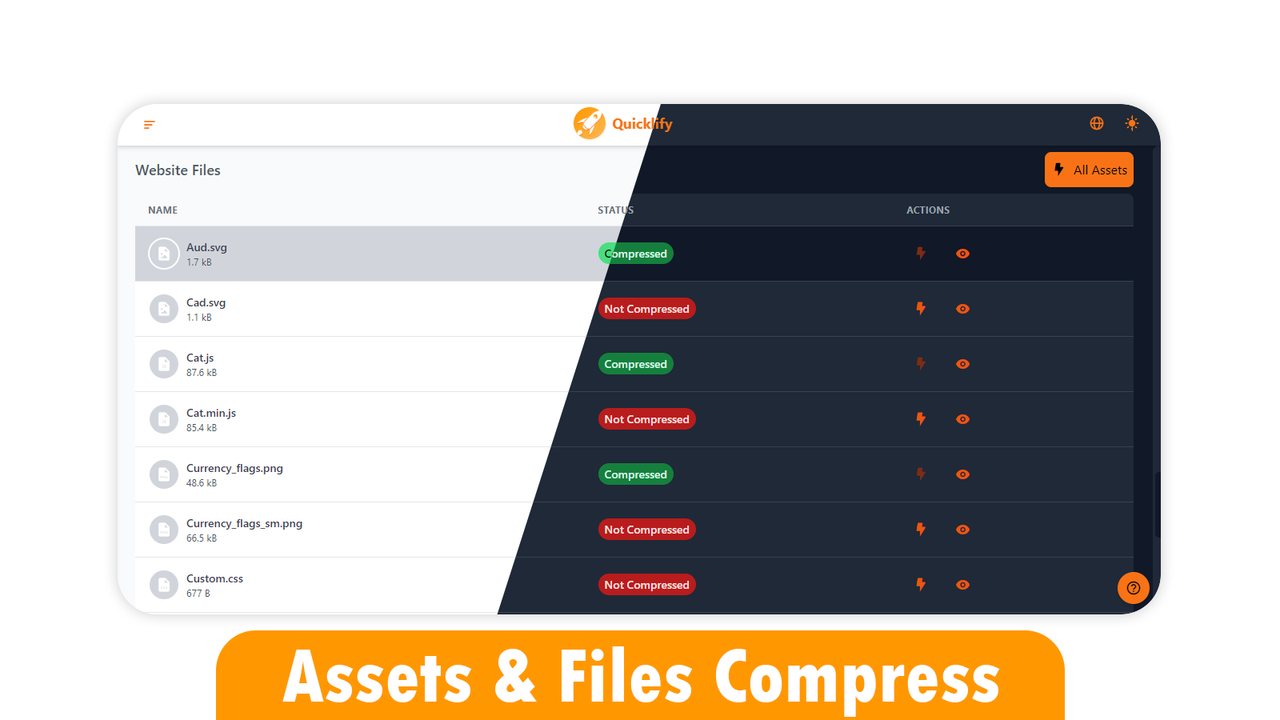 Comprimeer assets SVG / CSS / JS