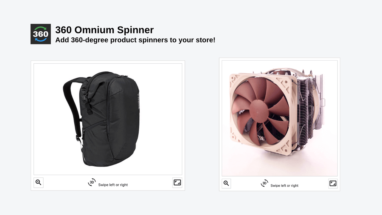 360 Omnium Spinner - Add 360-degree product spinners to your store