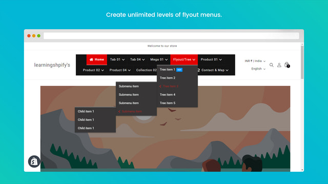 C: Mega Menu - flyout