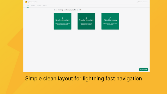 Lightning Inventory - Startbildschirm