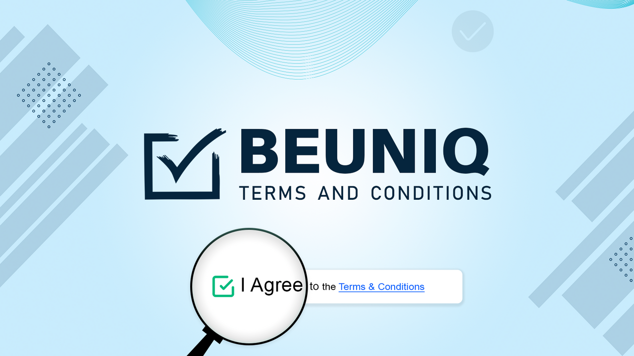 BeUniq ‑ Agree Terms Checkbox Screenshot