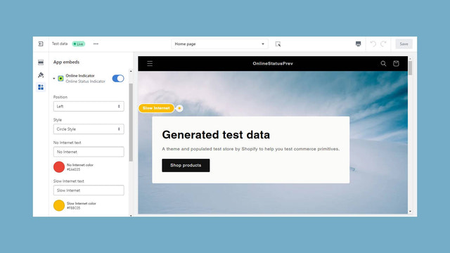 Customize of Online Indicator Widget - NetCheck