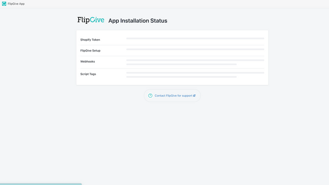 FlipGive dashboard indlæser