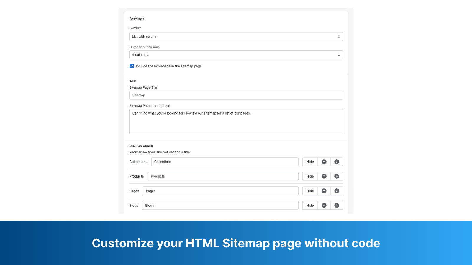 Pas uw HTML Sitemap-pagina aan zonder code