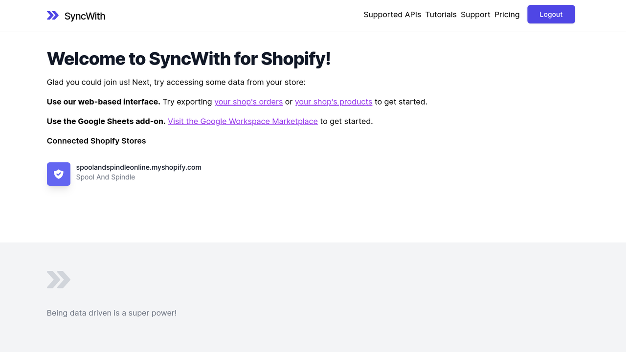 Verbind met Shopify met onze Google Sheets add-on