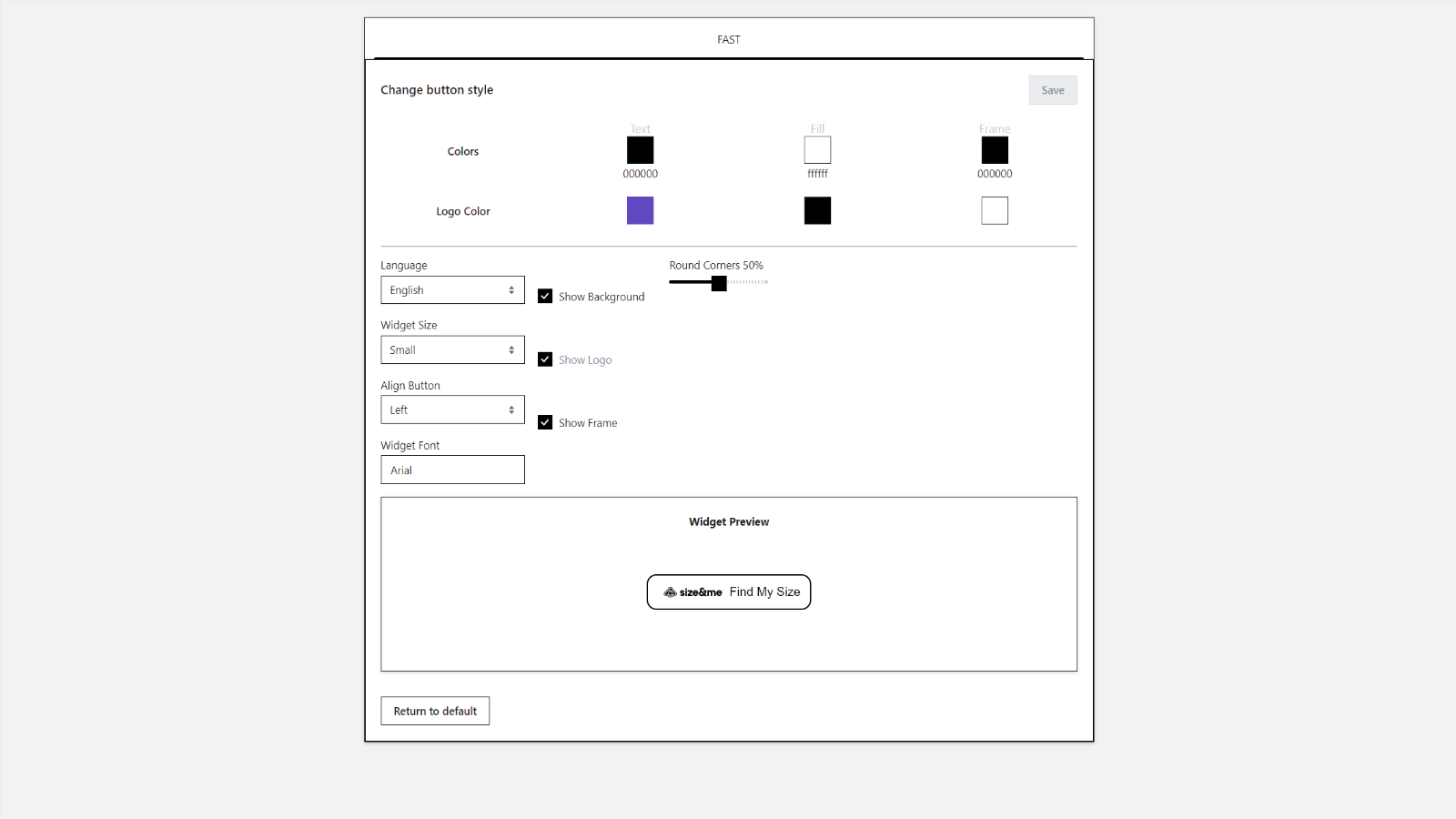 Styling-Bereich des Dashboards