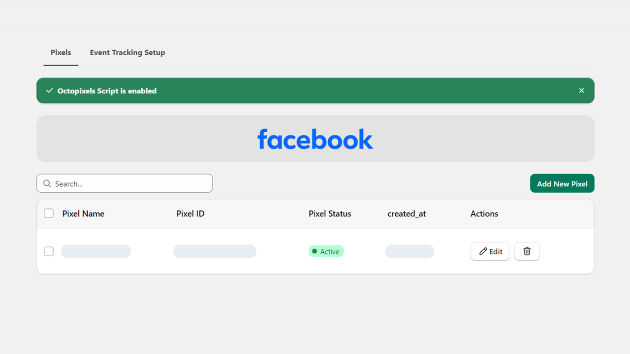 configuración de píxel