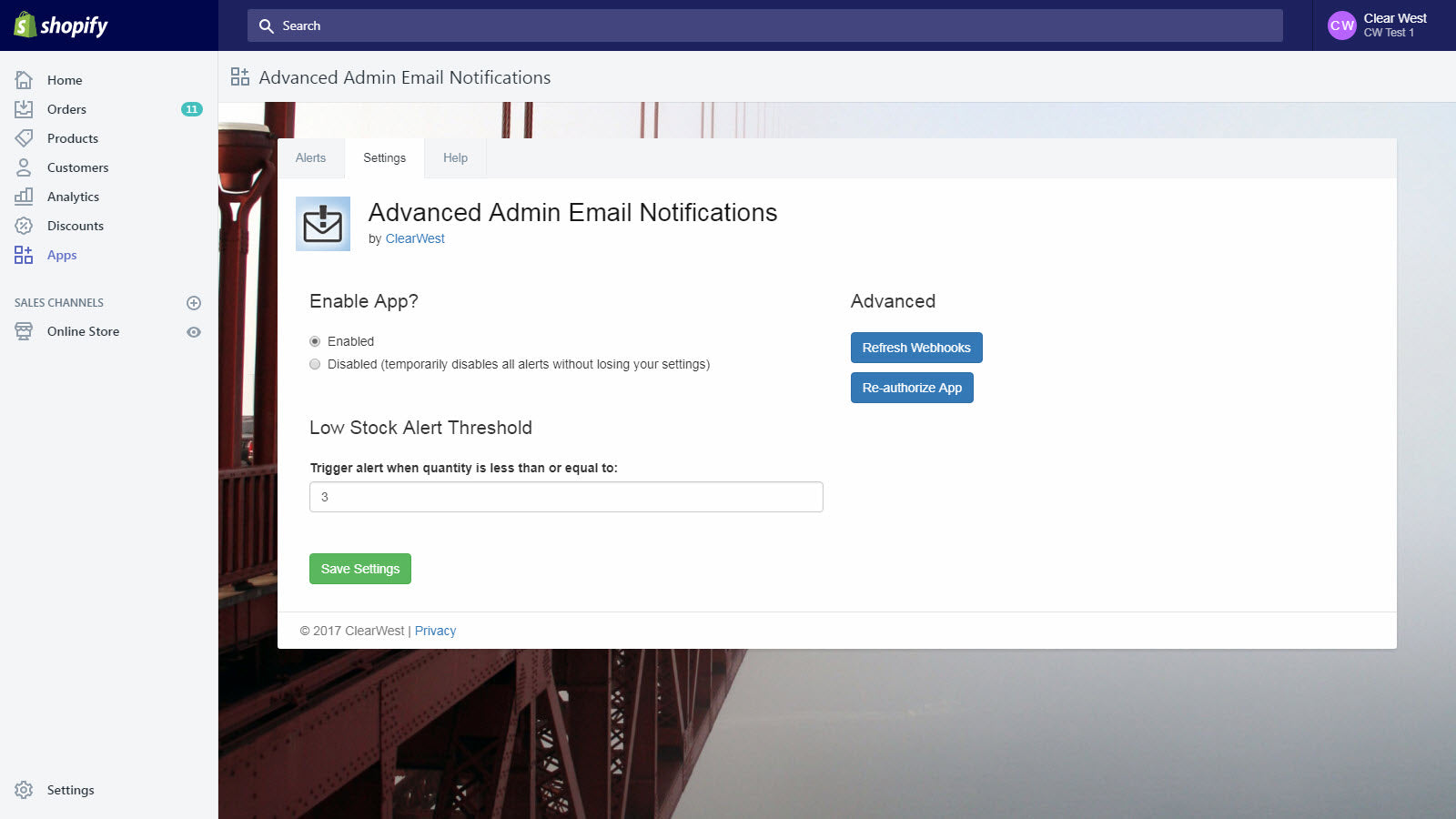 Advanced Admin Email Alerts Screenshot