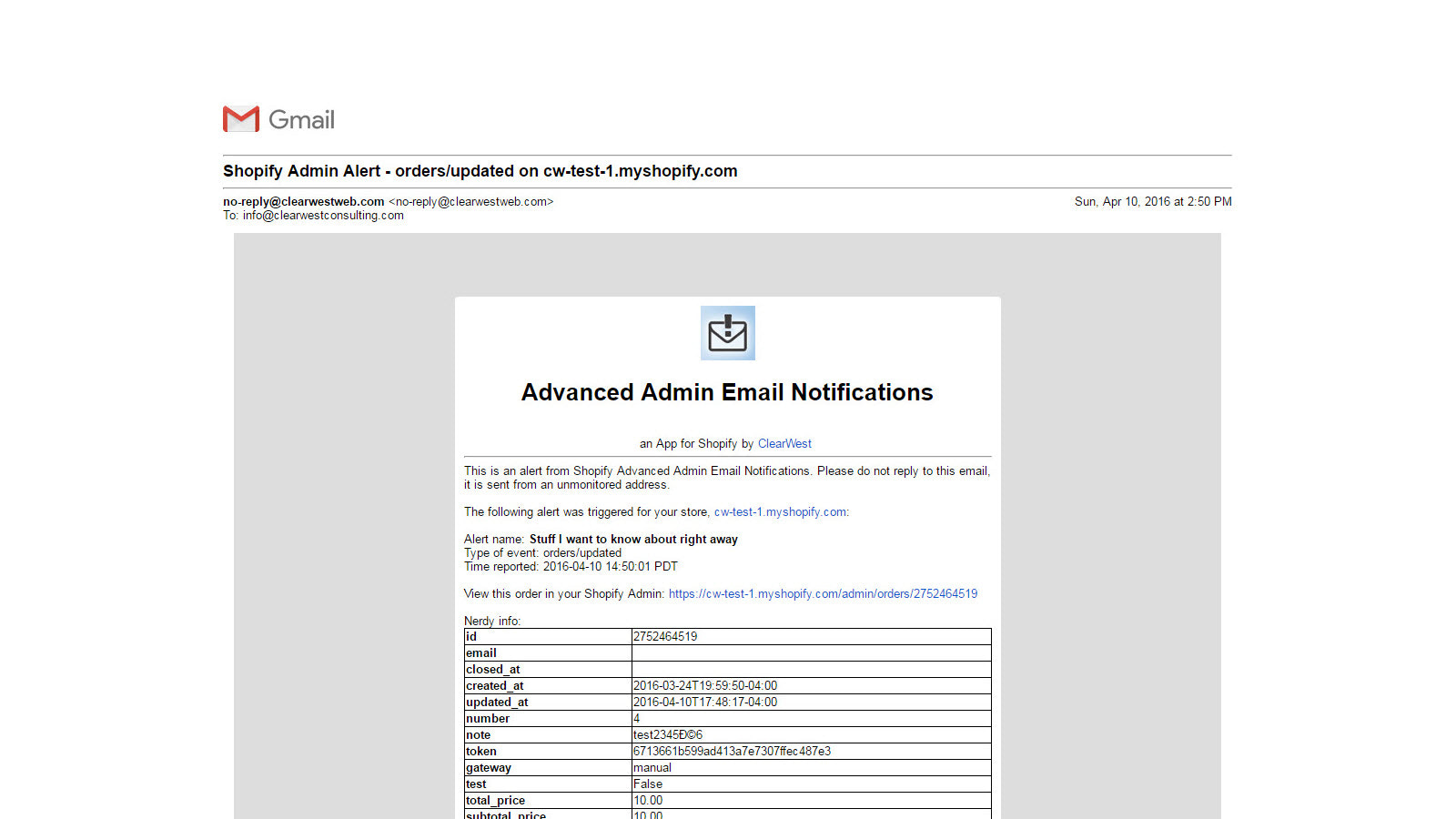 Voorbeeld email screenshot