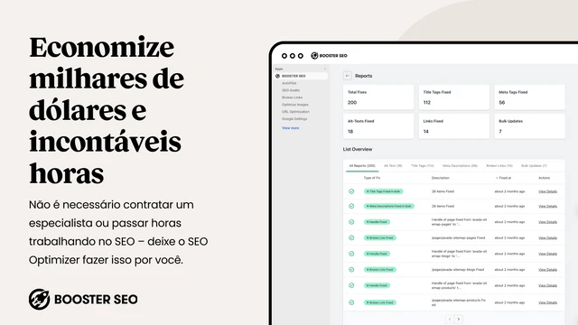 Relatórios do Otimizador de SEO