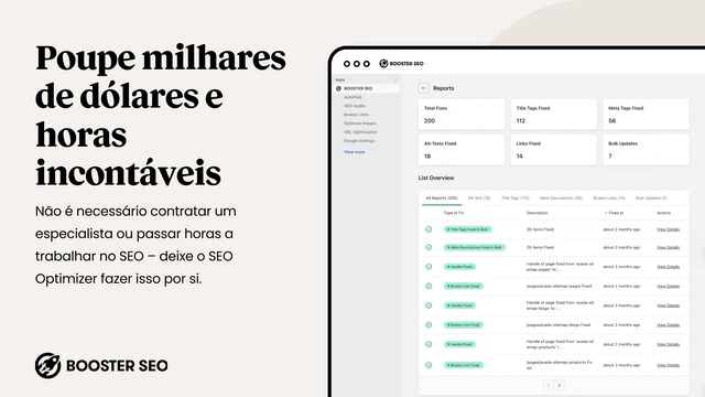 Relatórios do Optimizador de SEO