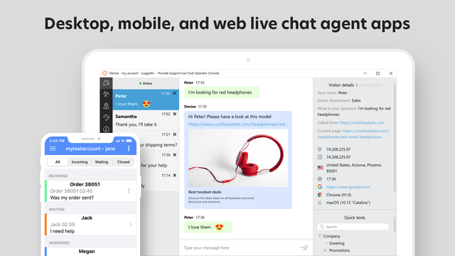 Nunca perca um chat usando o poderoso aplicativo de agente de chat ao vivo