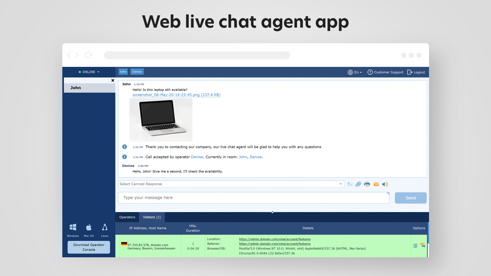 Provide Support Live Chat Screenshot