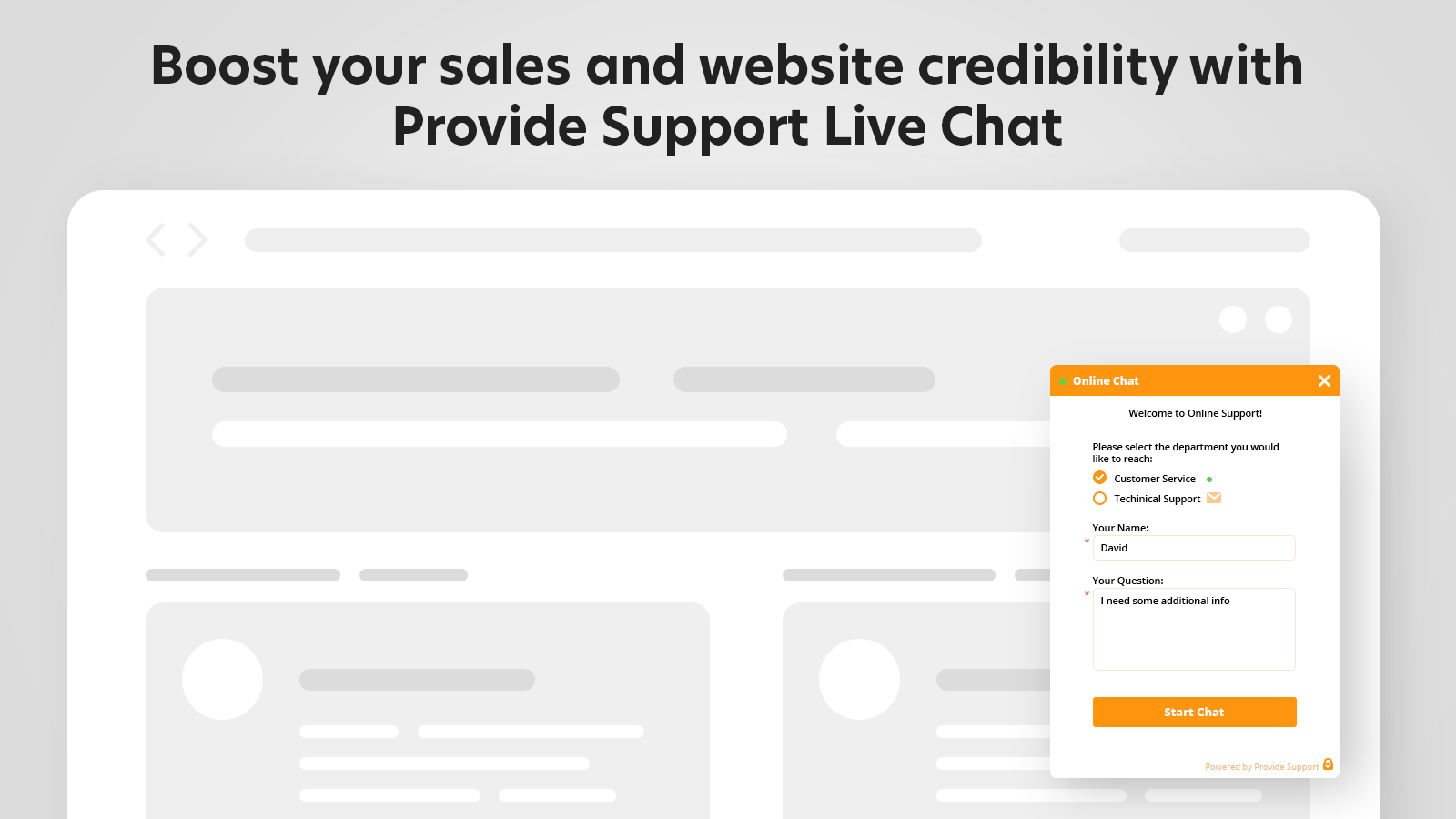 Provide Support Live Chat Screenshot