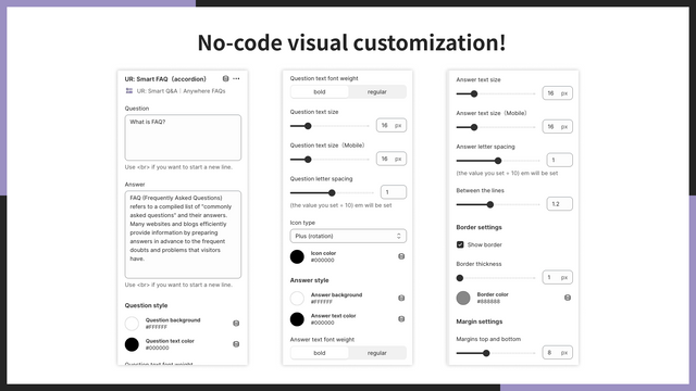 Personnalisation visuelle sans code!