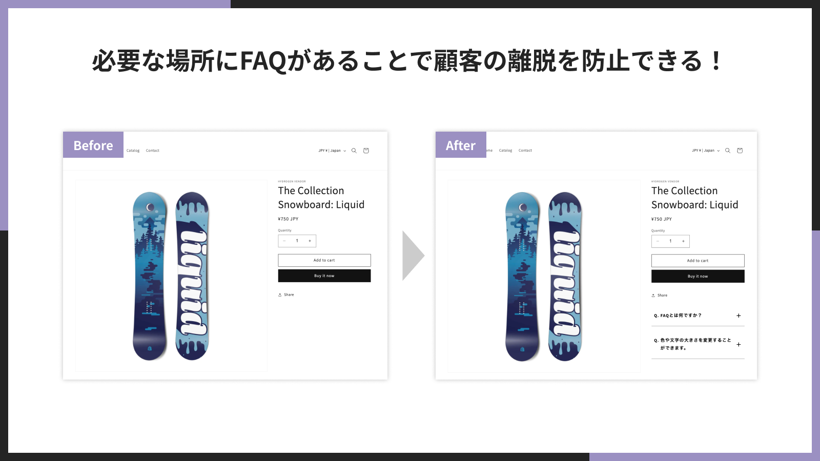 必要な場所に FAQ があることで顧客の離脱を防止できる！