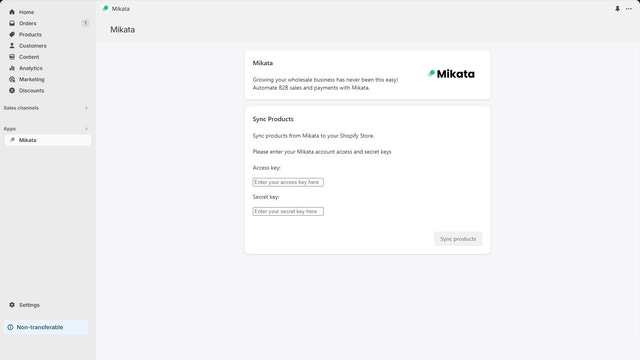 Mikata Shopify App Config