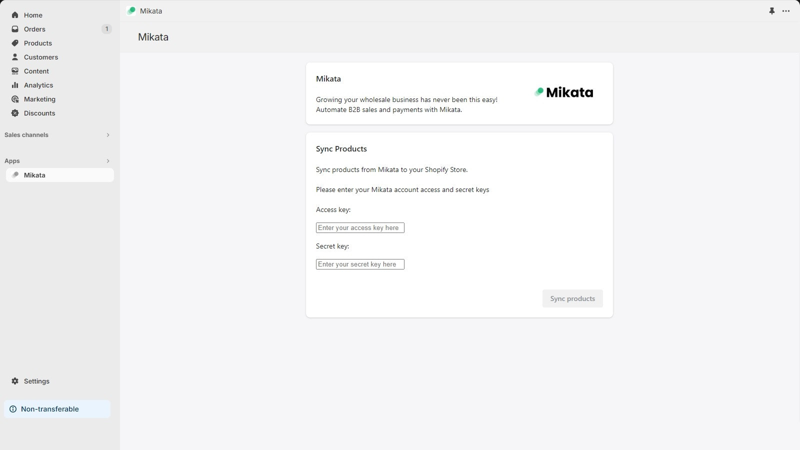 Mikata Shopify App Config