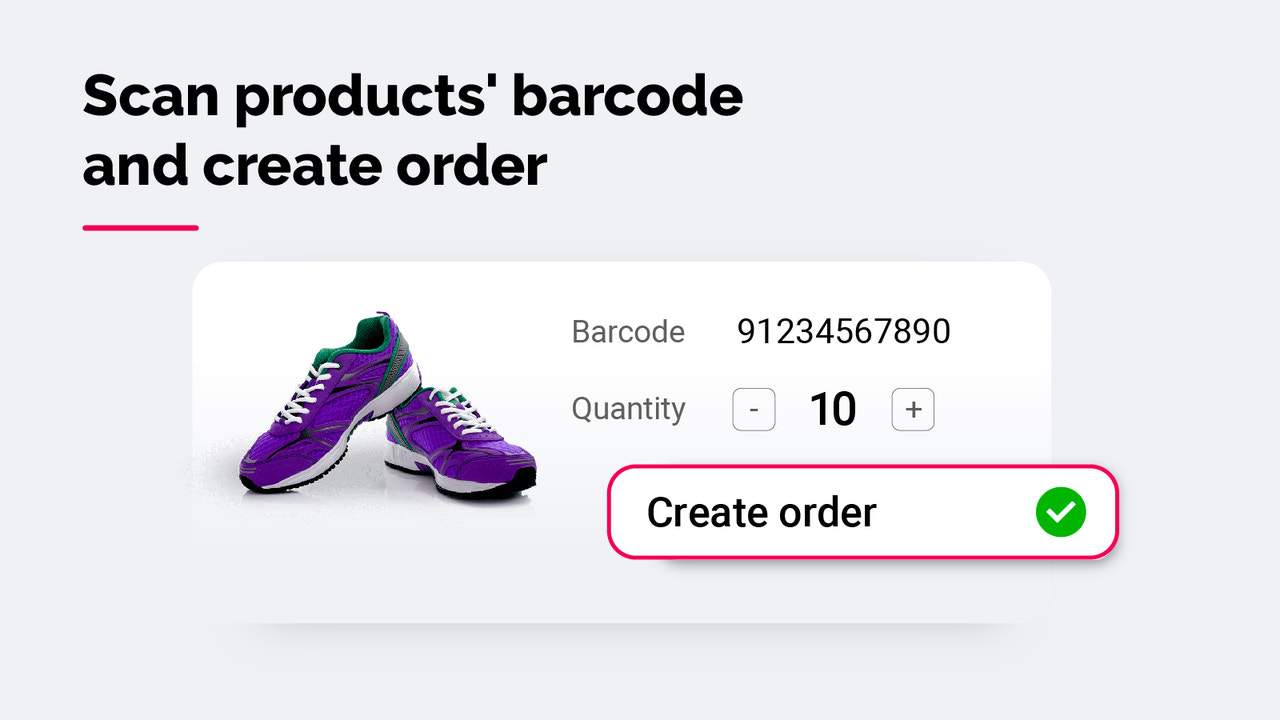 Scan products' barcode and create order