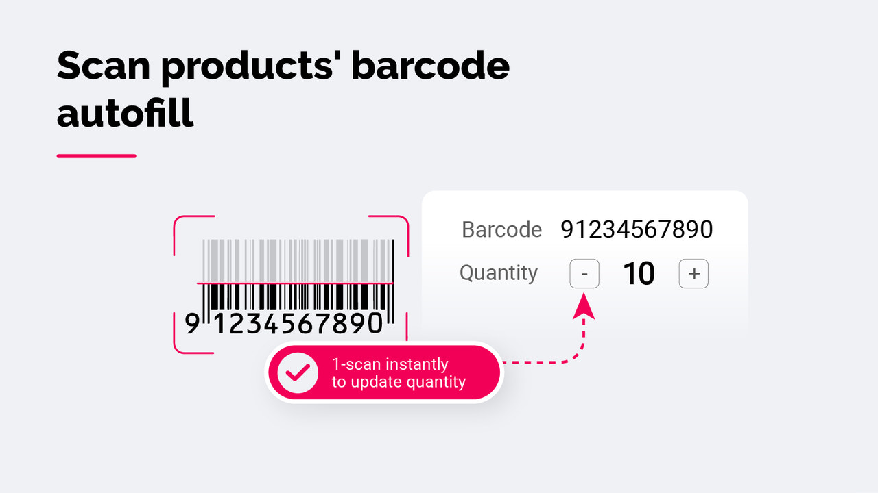 Escanea el código de barras de los productos para autocompletar