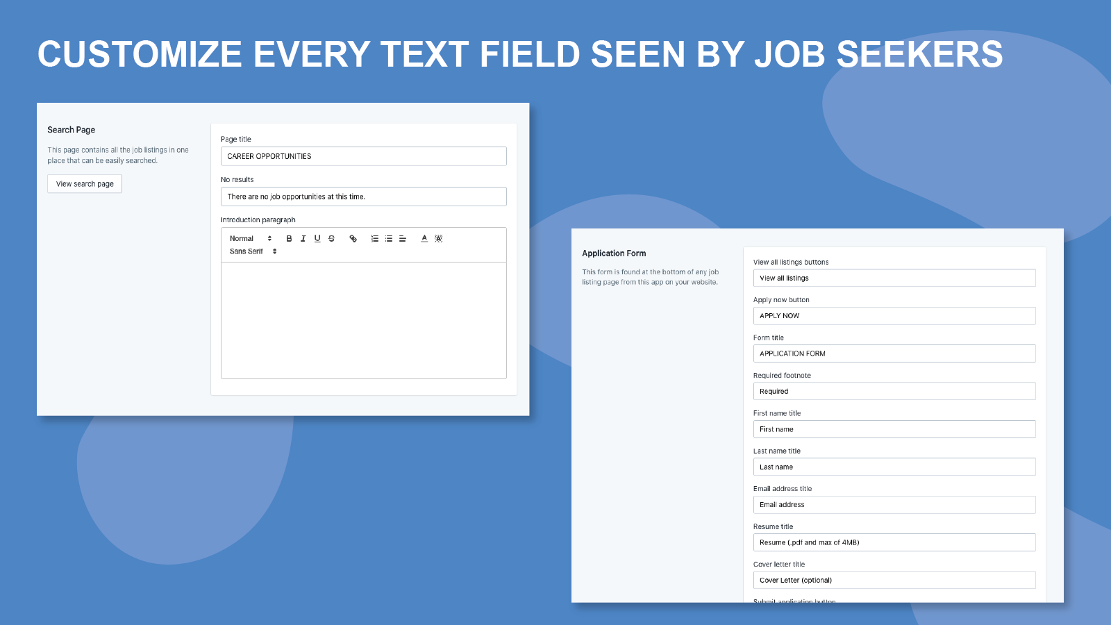 Customize every text field