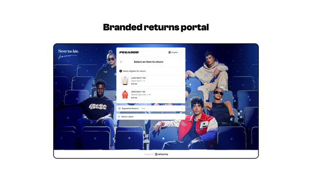 Branded returns portal with logo and custom design