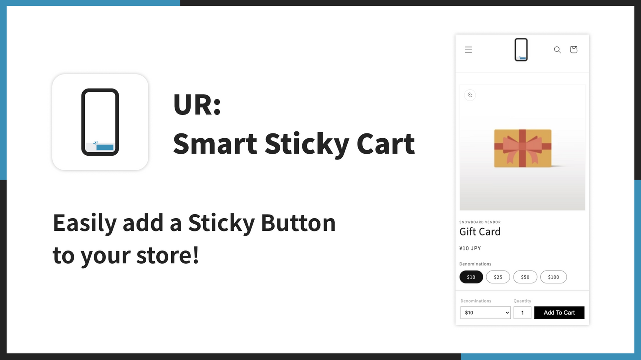 UR: Smart Sticky Cart｜Adicione facilmente um Botão Sticky à sua loja!