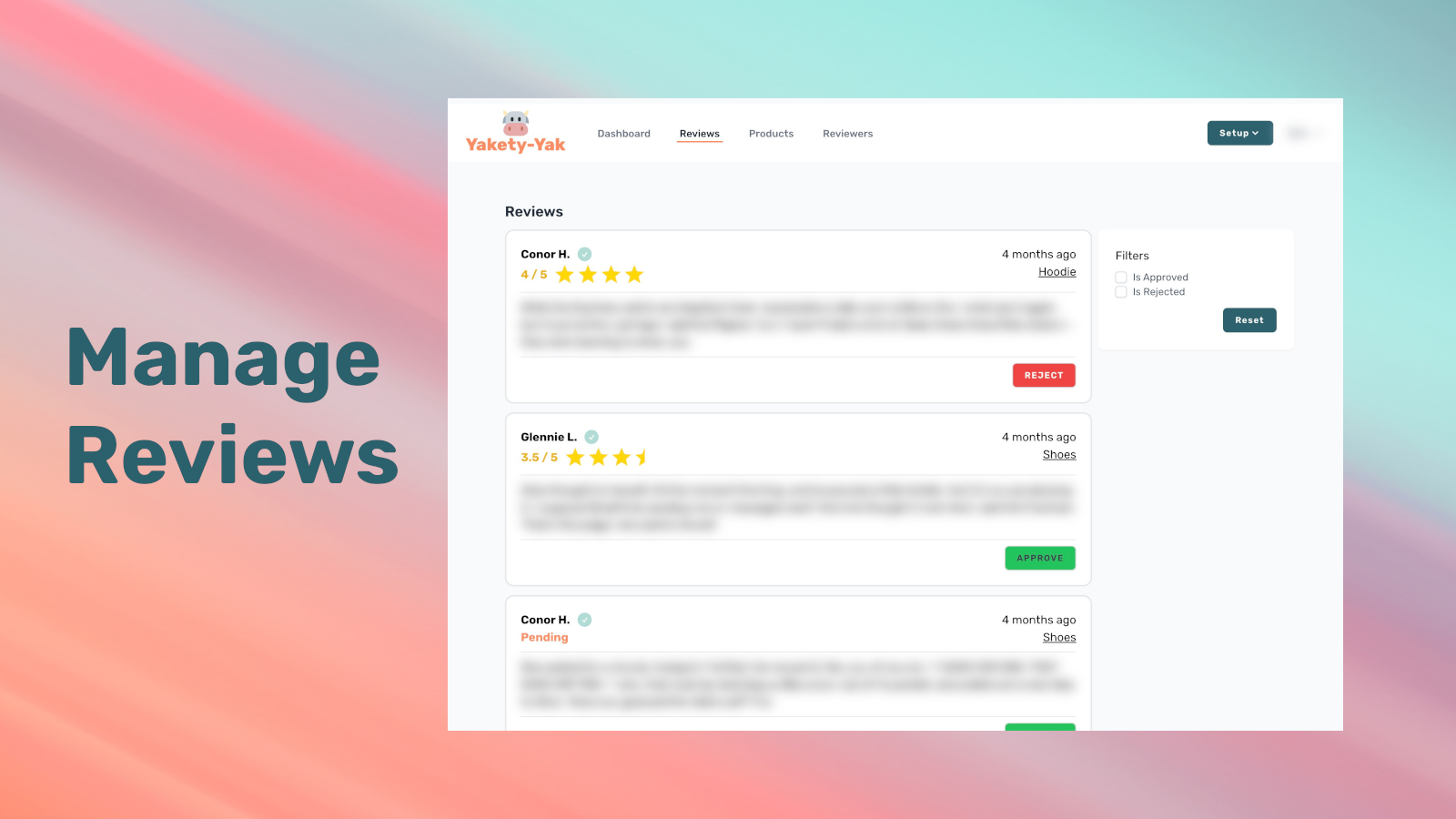 Manage Reviews